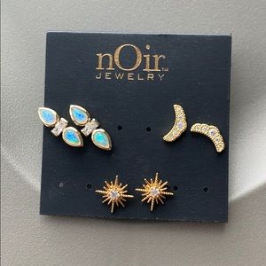 Noir jewelry - set of 3 earrings